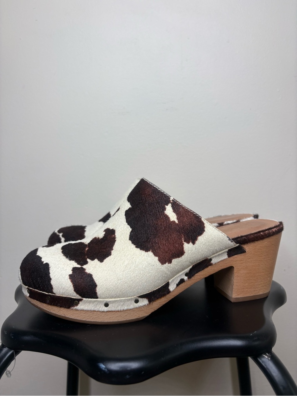 Madewell Ayanna Mule Clog in Cow Print Calf Hair Slip On